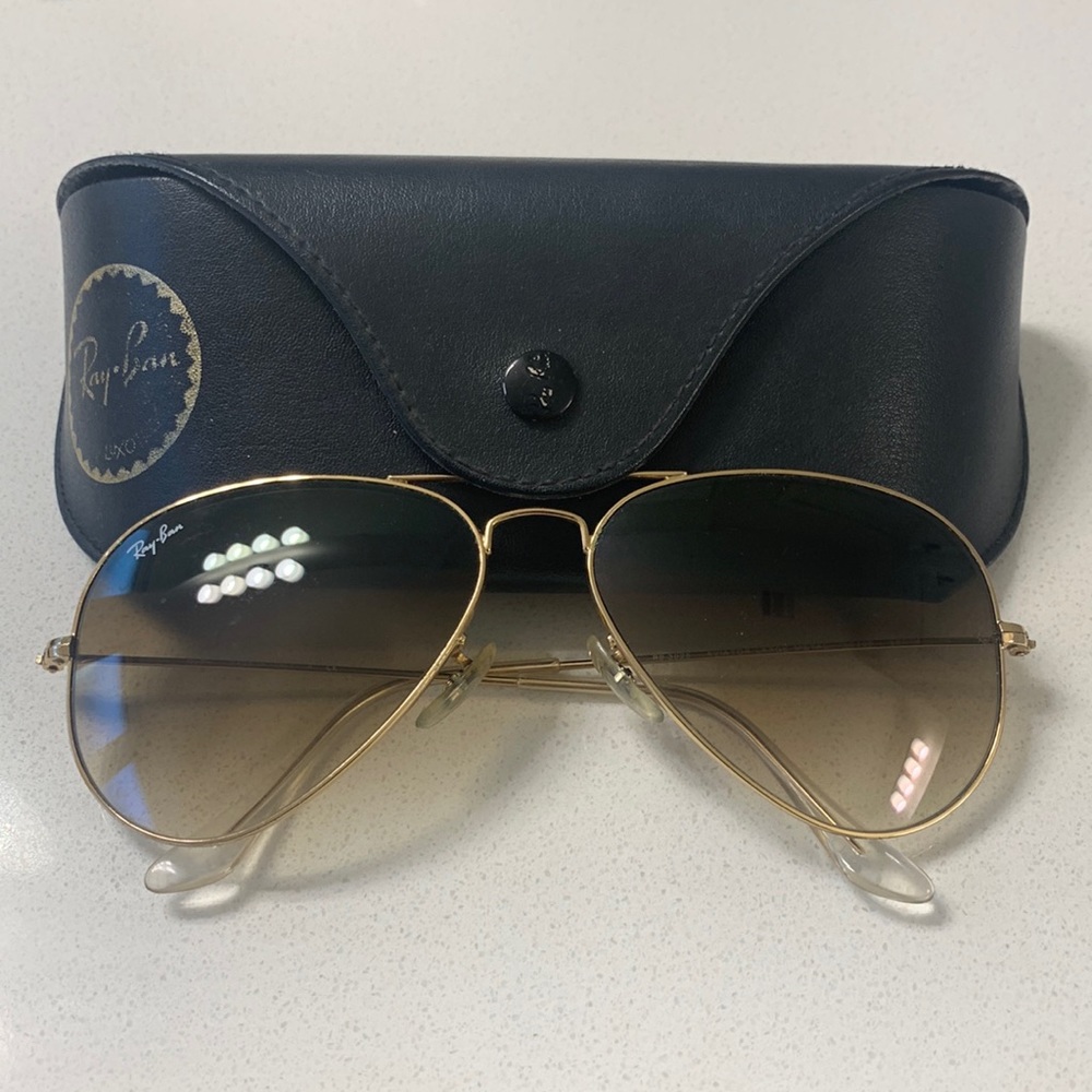 Ray-Ban Sunglasses - Aviator Gradient light brown with gold frames